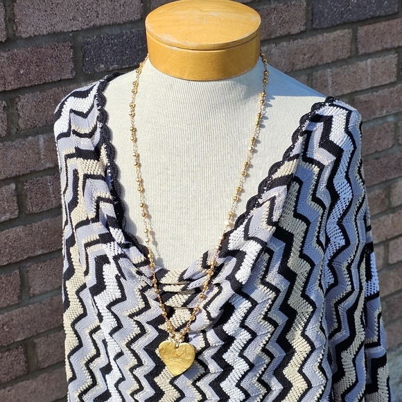 Minnie Rose chevron knit poncho - Picture 2 of 7